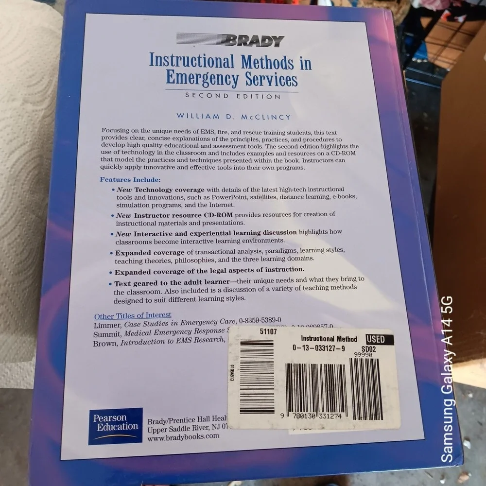 BRADY Instructional Methods Emergency Services McClincy Textbook 2nd Edition